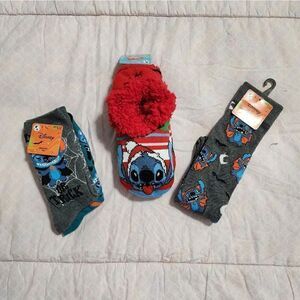 Nwt Disney Lilo & Stitch Halloween Christmas socks Bundle,  one size